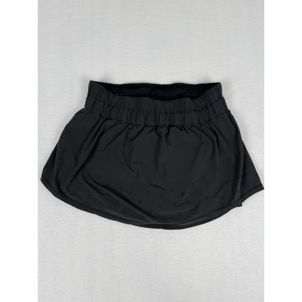 Lululemon Size 4 Run Breeze By Skort/Skirt Black Laser Perforated Gym Tennis